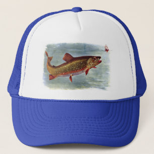 Rainbow Trout Chasing a Fly Lure Trucker Hat