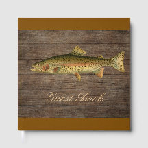Rainbow Trout Dark Wood Guest Book