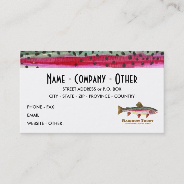 Rainbow Trout Fish Business Card (Front)