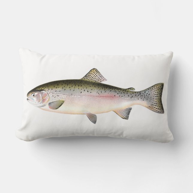 Rainbow Trout Fish Lumbar Cushion (Front)