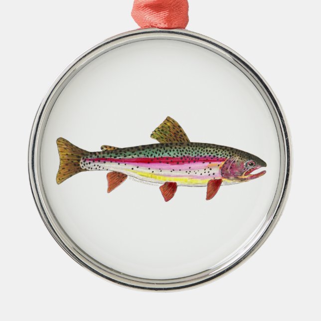 Rainbow Trout Fish Metal Tree Decoration (Front)
