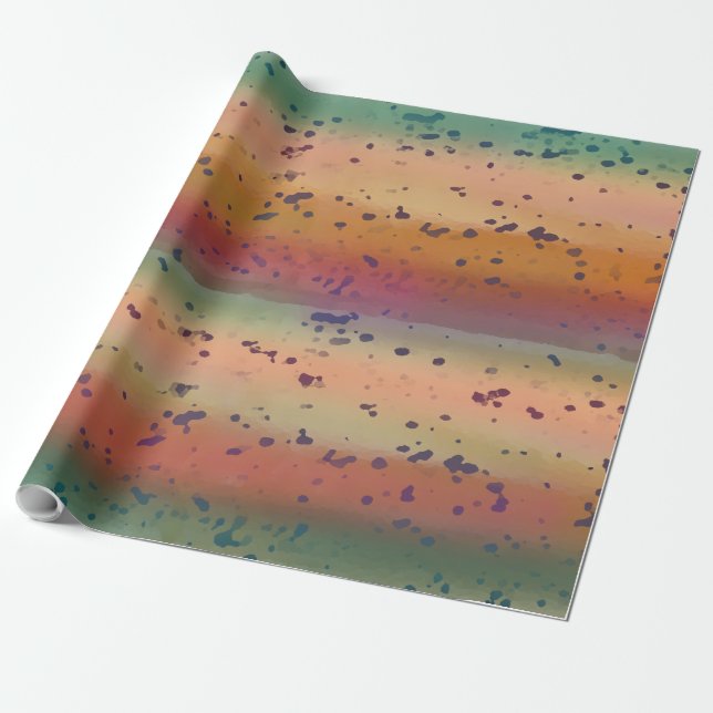 Rainbow Trout Fish Skin Fun Speckled Pattern Wrapping Paper (Unrolled)
