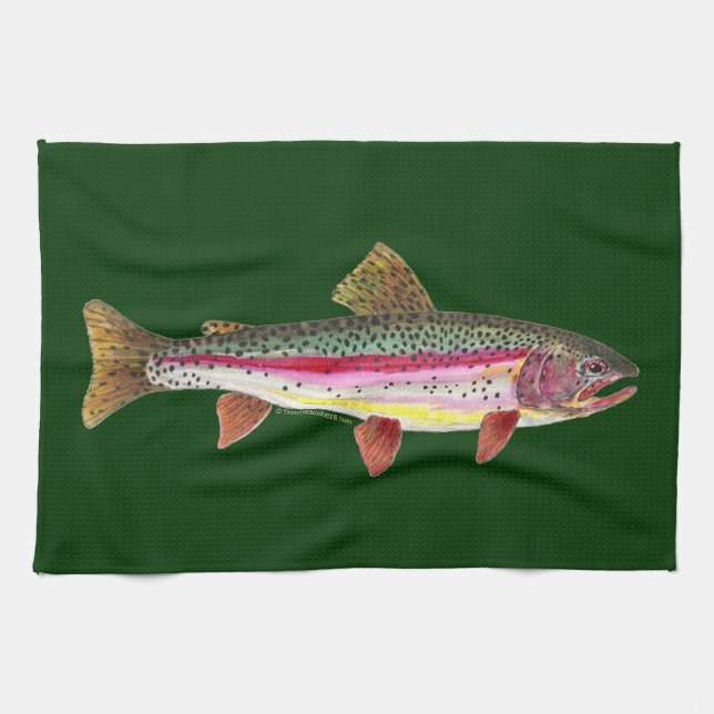 Rainbow Trout Fish Tea Towel (Horizontal)