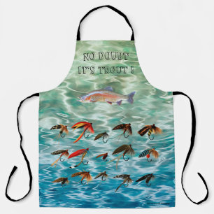 Rainbow Trout Fish & Vintage Trout Flies Apron
