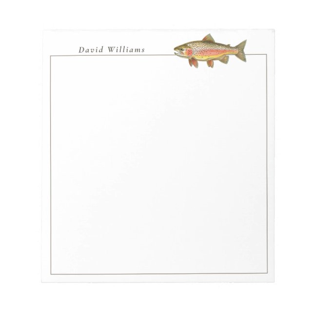 Rainbow Trout Fisherman Personalised Notepad (Front)