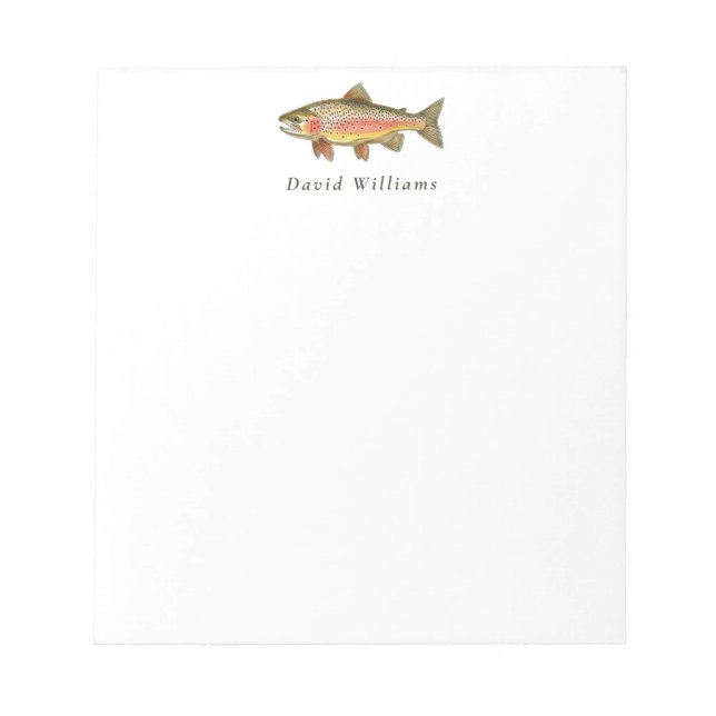 Rainbow Trout Fisherman Personalised Notepad (Front)
