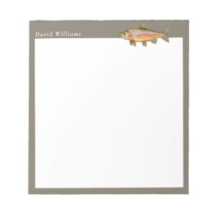 Rainbow Trout Fisherman Personalised Notepad