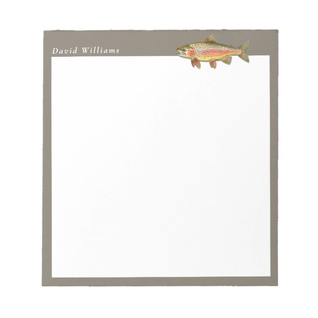 Rainbow Trout Fisherman Personalised Notepad (Front)