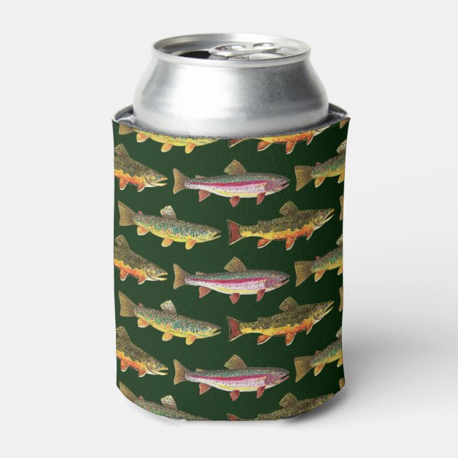 Rainbow Trout Fishing Can Cooler (Can Front)