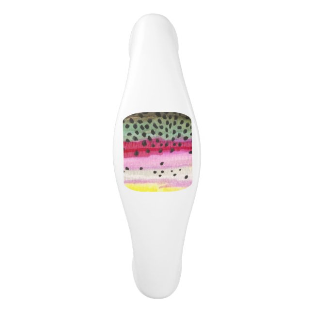 Rainbow Trout Fishing Ceramic Cabinet Pull (Front)