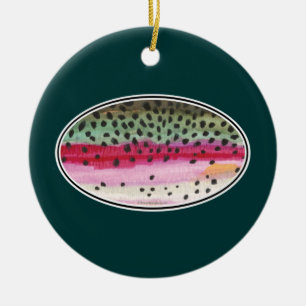 Rainbow Trout Fishing Ceramic Tree Decoration