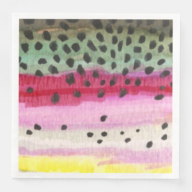 Rainbow Trout Fishing, Ichthyology Napkin (Front)