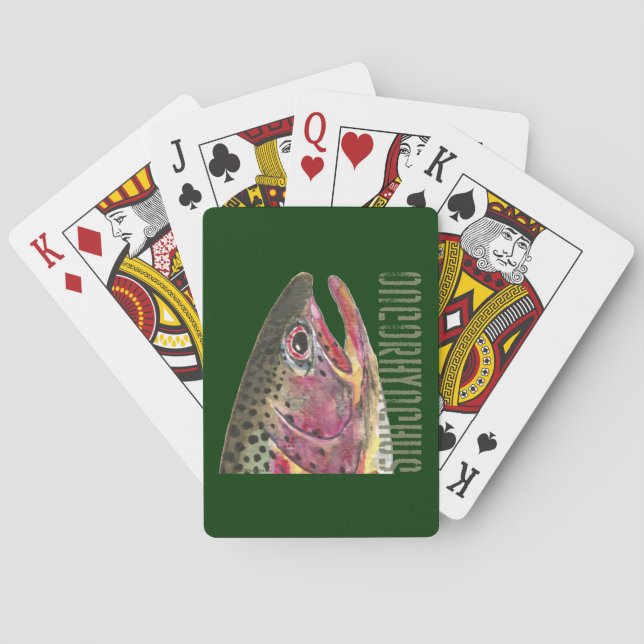 Rainbow Trout Fishing Playing Cards (Back)