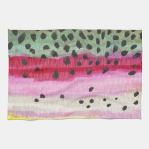 Rainbow Trout Fishing Tea Towel