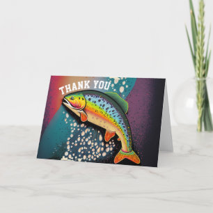 Rainbow Trout Fishing Thank You Card Personalised
