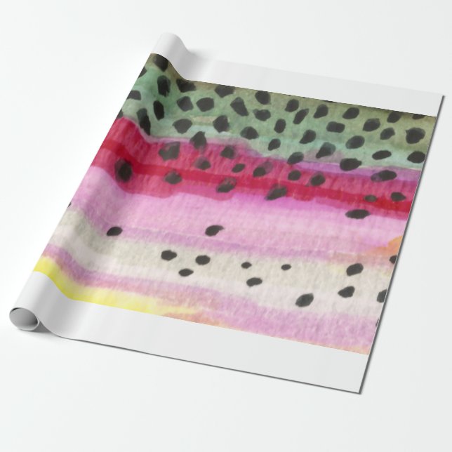 Rainbow Trout Fishing Wrapping Paper (Unrolled)