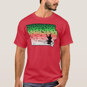 Rainbow Trout Fly Fish Iowa Fly Fishing Fisherman T-Shirt