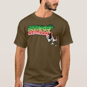Rainbow Trout Fly Fish Massachusetts Fly Fishing F T-Shirt