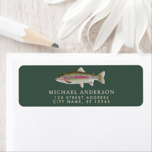 Rainbow Trout - Fly Fisherm Return Address Label  