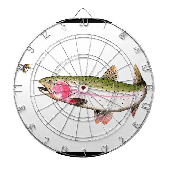 Rainbow Trout Fly Fishing Dartboard (Front)