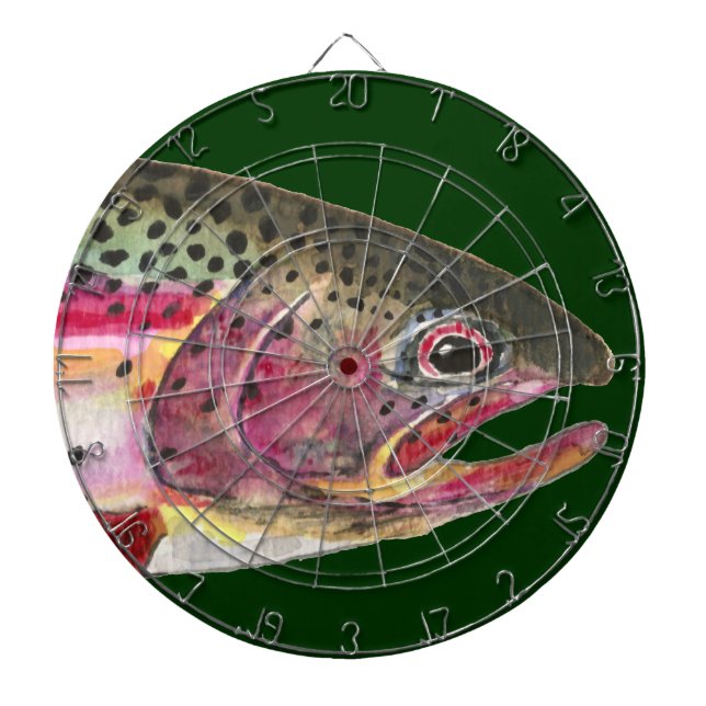 Rainbow Trout Fly Fishing Dartboard (Front)