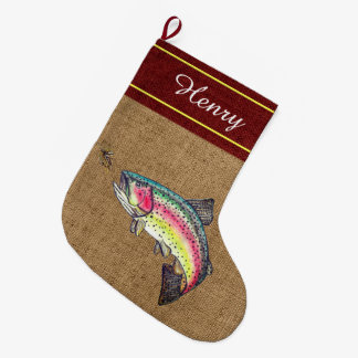 Rainbow Trout Fly Fishing Large Christmas Stocking