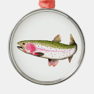 Rainbow Trout Fly Fishing Metal Tree Decoration