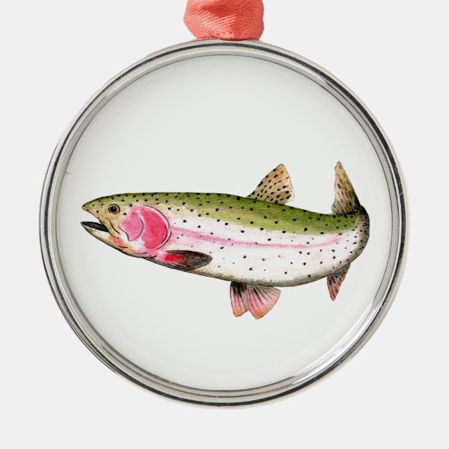 Rainbow Trout Fly Fishing Metal Tree Decoration (Front)