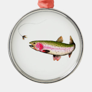 Rainbow Trout Fly Fishing Metal Tree Decoration