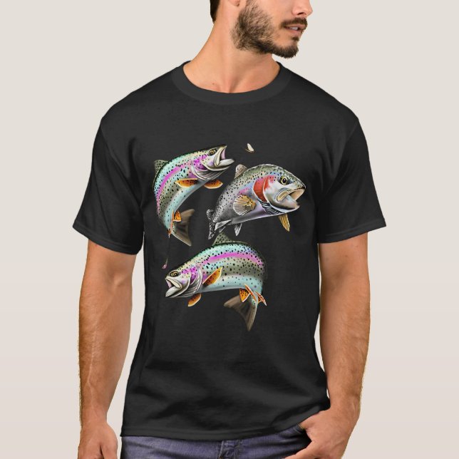 Rainbow Trout Fly Fishing Pattern â€“ Angler Gear  T-Shirt (Front)