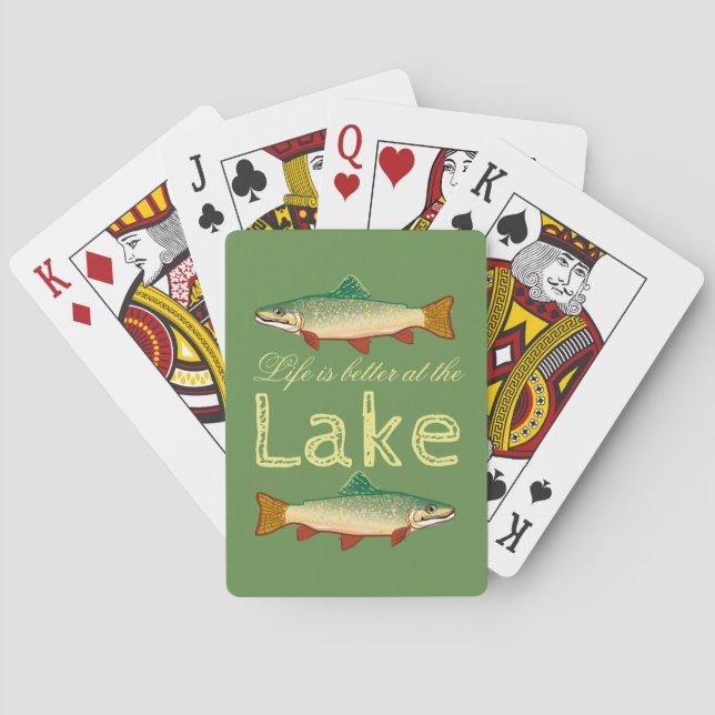 Rainbow Trout | Green Life is better at the Lake Playing Cards (Back)