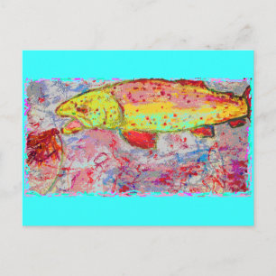 Rainbow Trout happy fishing Postcard