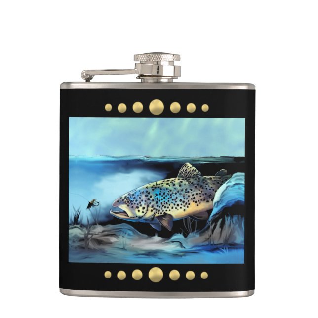 Rainbow Trout Hip Flask (Front)