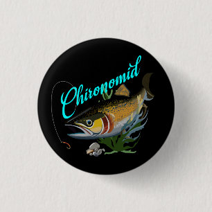 Rainbow Trout In Search For Blood Worm 3 Cm Round Badge