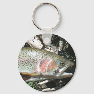 Rainbow trout key ring