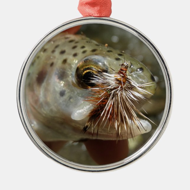 Rainbow Trout photo Metal Tree Decoration (Front)