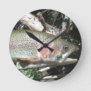 Rainbow trout round clock