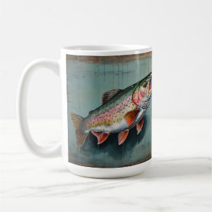 Rainbow trout, rustic, cabin vibe, farmhouse style coffee mug
