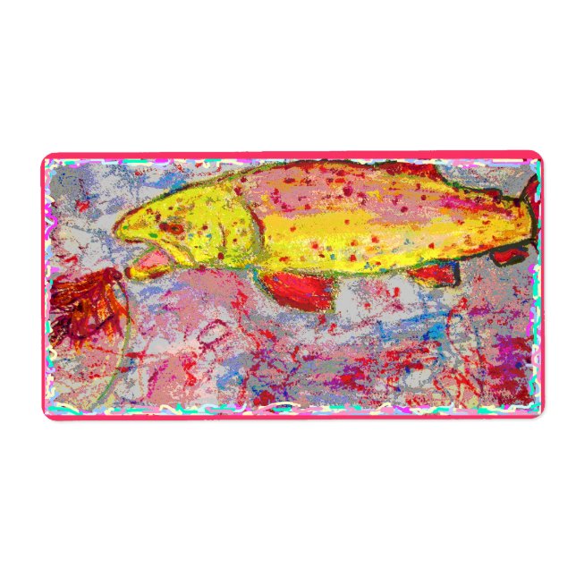 rainbow trout screenprint look (Front)