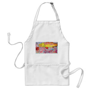 rainbow trout screenprint look standard apron