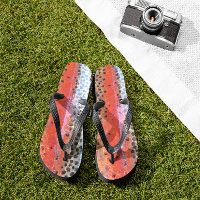 Rainbow Trout Skin Abstract Pattern Flip Flops
