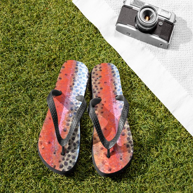 Rainbow Trout Skin Abstract Pattern Flip Flops (Creator Uploaded)