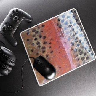 Rainbow Trout Skin Abstract Pattern Mouse Mat