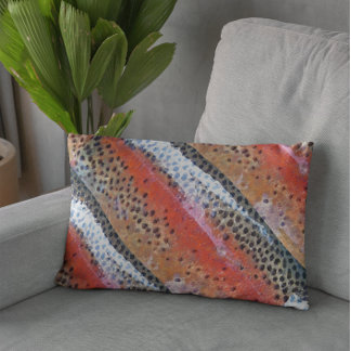 Rainbow Trout Skin Abstract Pattern Printed Decorative Cushion