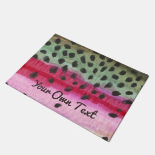 Rainbow Trout Skin Fly Fishing Doormat