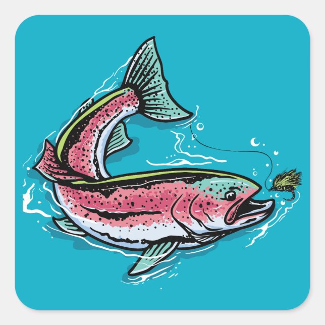 Rainbow Trout  Square Sticker (Front)