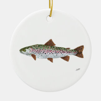 Rainbow Trout swim Ceramic Tree Decoration