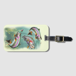 Rainbow Trout Swimming Luggage Tag