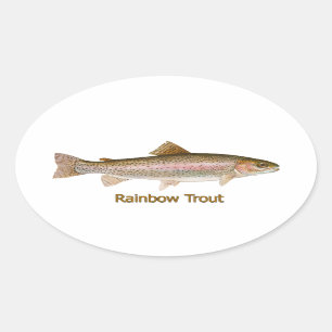Rainbow Trout (titled) Oval Sticker