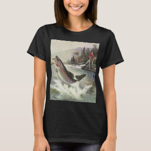 Rainbow Trout, Vintage Fisherman Fishing for Fish T-Shirt